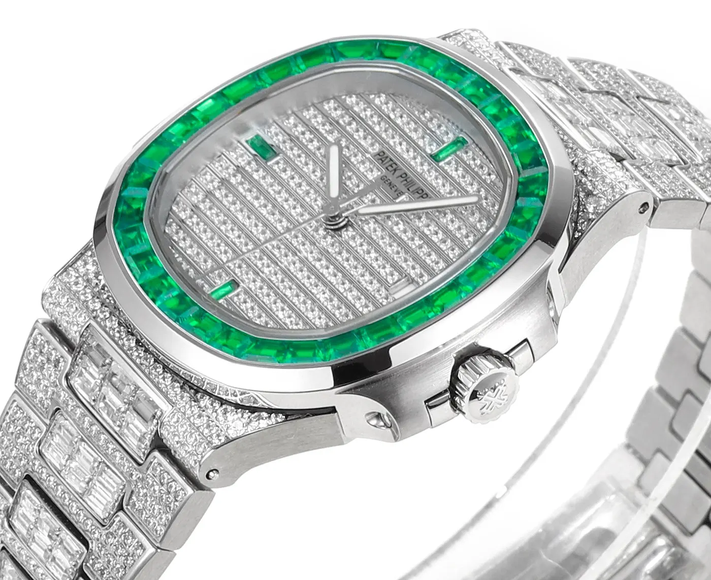 Patek Philippe Nautilus Platinum Green Watch - gallery