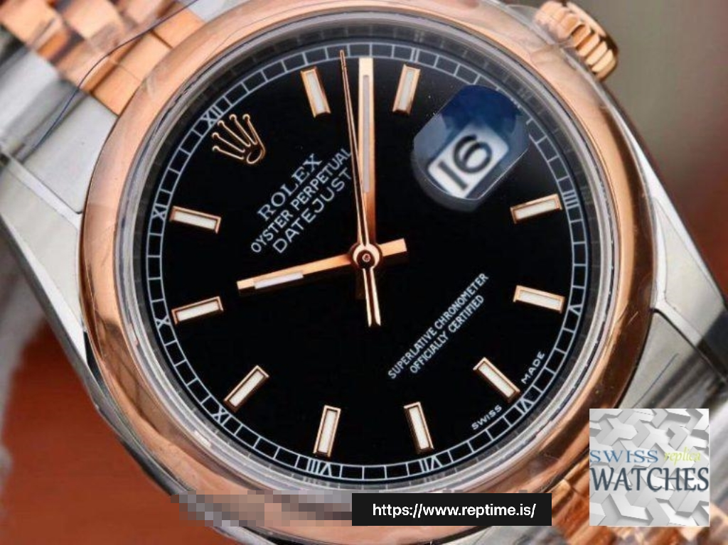 ROLEX DATEJUST BLACK DIAL STAINLESS STEEL 36MM SWISS REPLICA 126201.1 - gallery