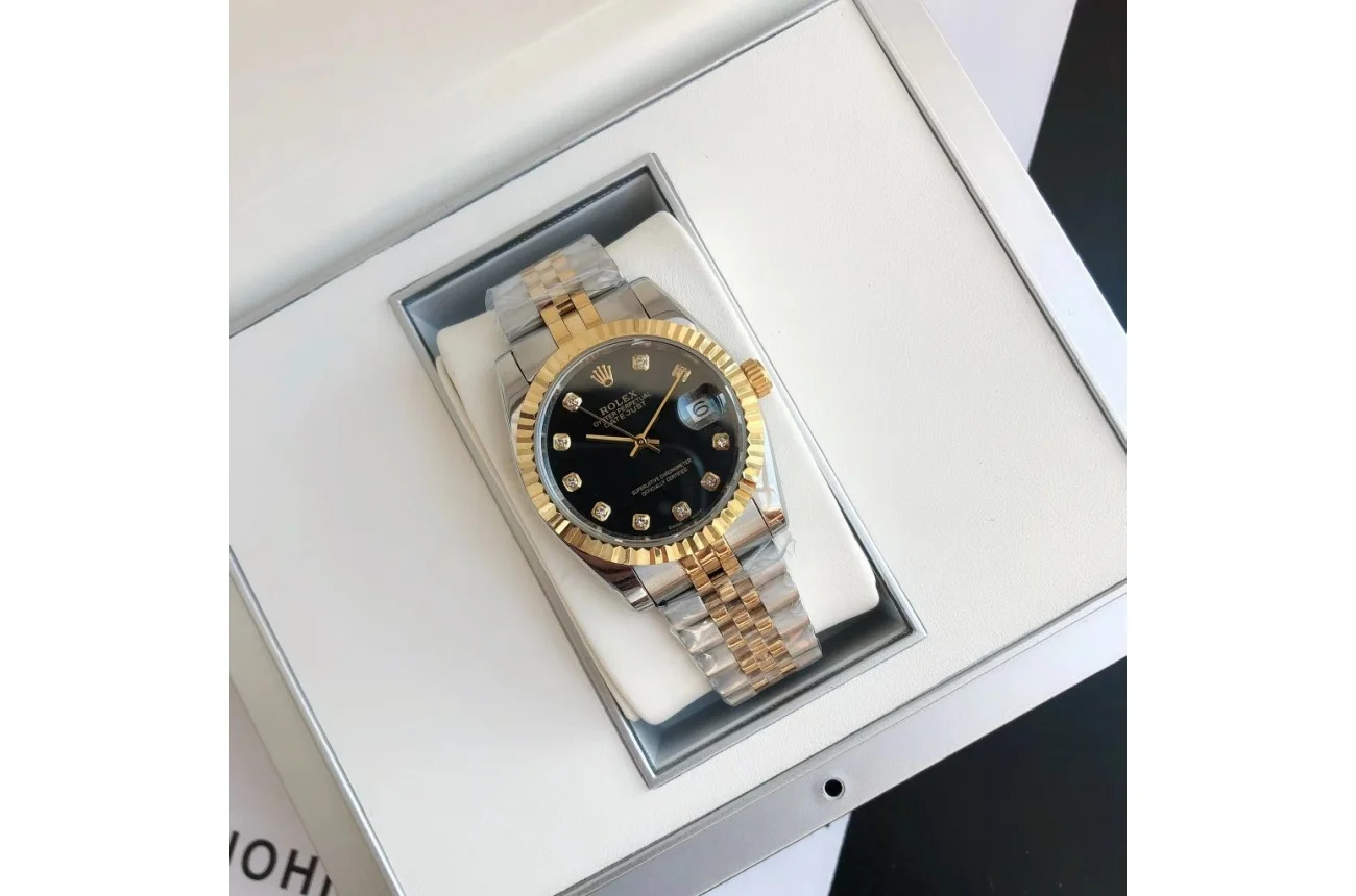 Couple Watches Rolex Datejust 36/28mm RG/SS Jub Black/Dia - gallery