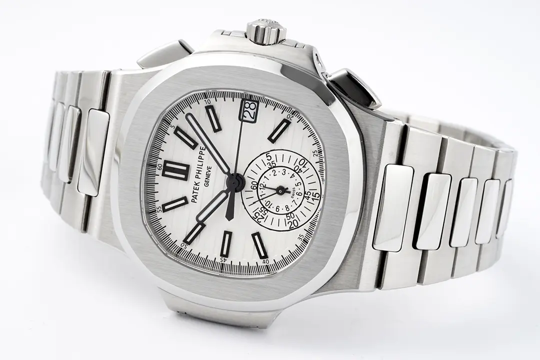 Patek Philippe Silver Nautilus Chronograph Watch - gallery